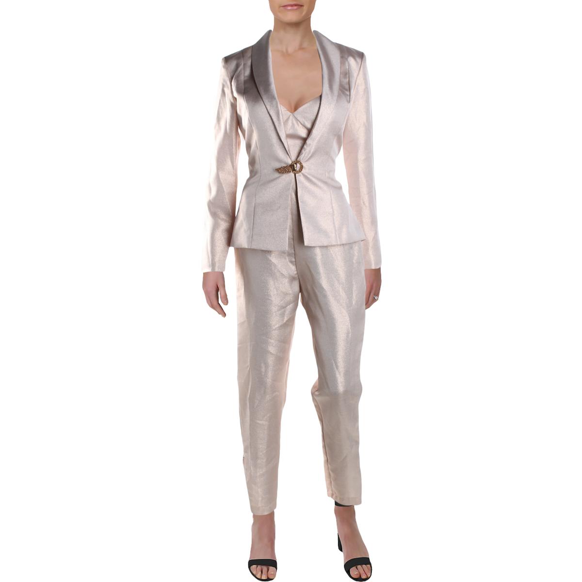 Ieena for Mac Duggal Womens Pink Metallic 2PC Jumpsuit Pant Suit 14 ...