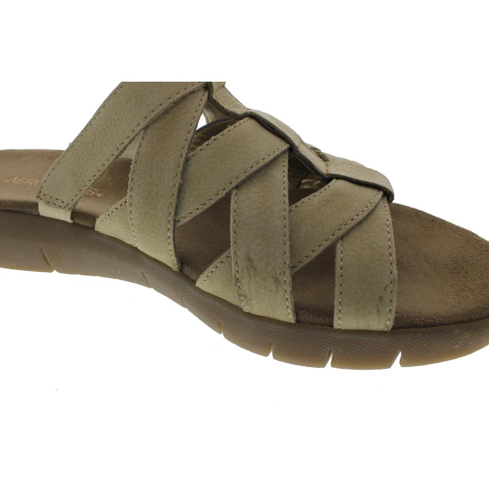 Aerosoles Wipstick Beige Nubuck Strappy Slide Sandals Shoes 9 5 BHFO ...