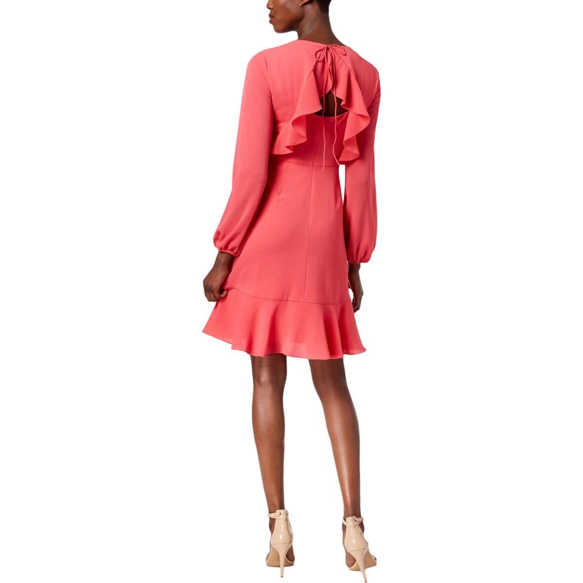 Jessica Howard Womens Pink Ruffled Mini Party Cocktail Dress 10 BHFO