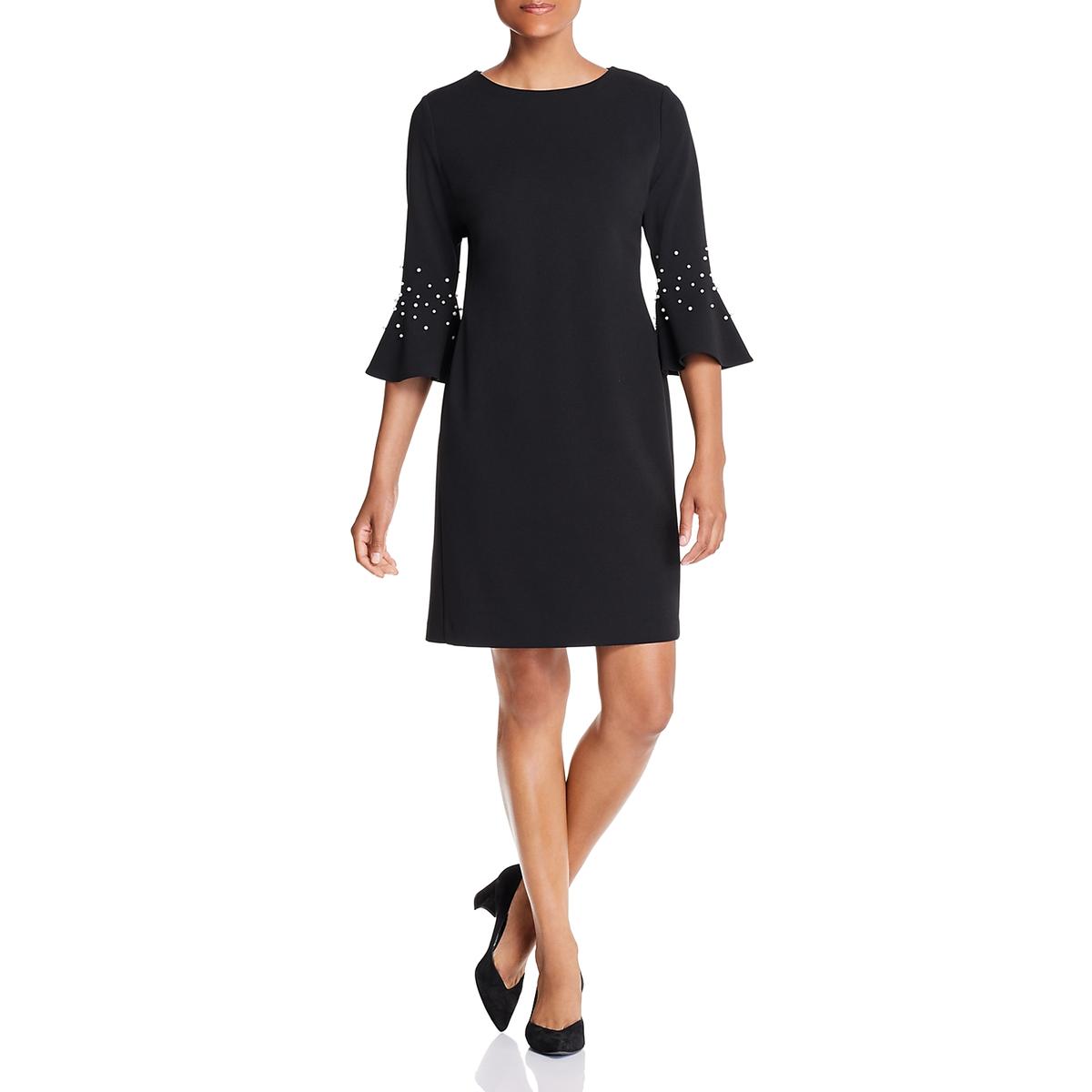 Karl Lagerfeld Paris Womens Black Embellished Cocktail Mini Dress 4