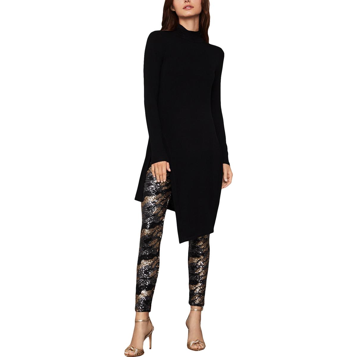 bcbg asymmetrical mock neck dress