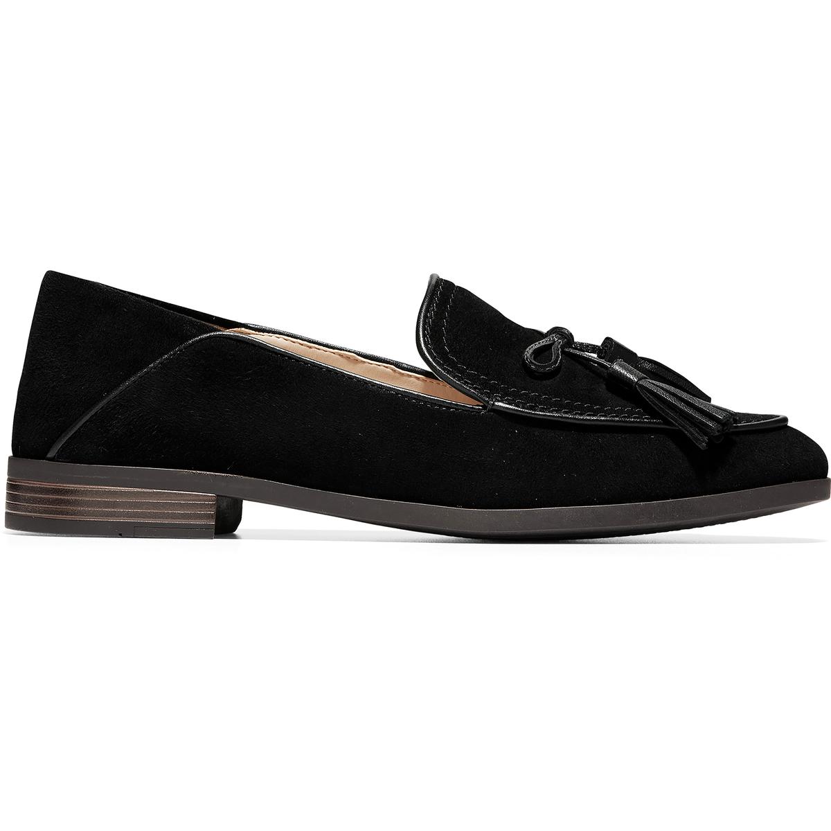 Cole Haan Womens Pinch Black Suede Tassel Loafers Shoes 6 Medium (B,M ...