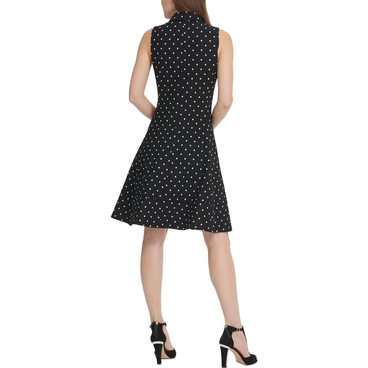 black polka dot shirt dress