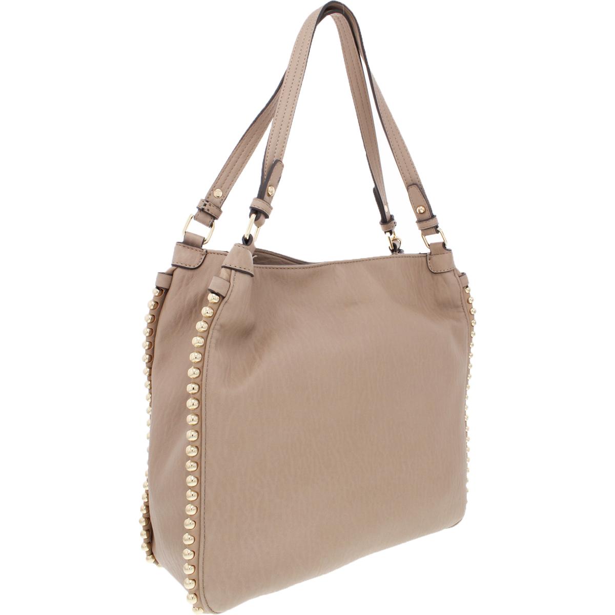Jessica Simpson Womens Camile Beige Studded Tote Handbag Purse Large