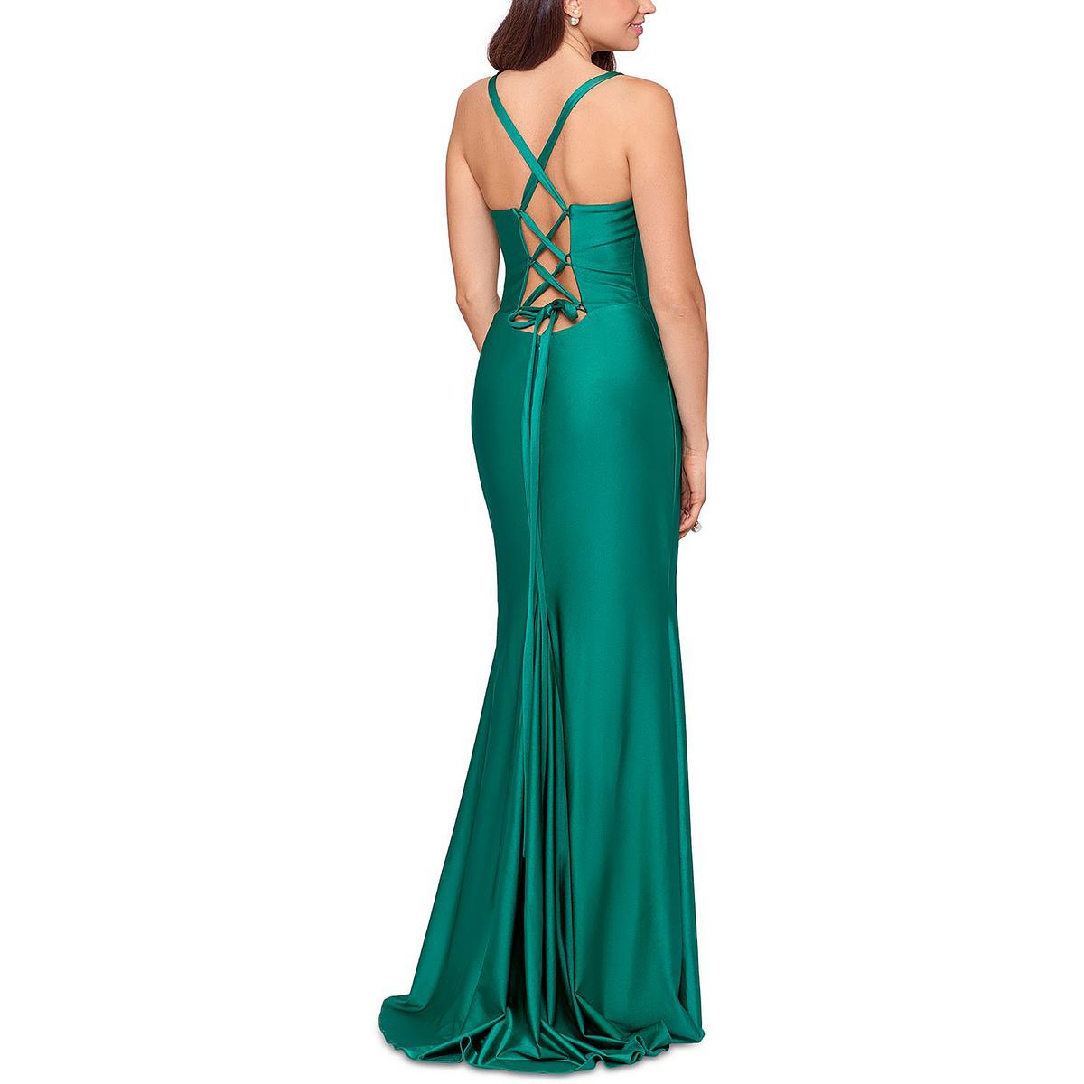 Xscape Womens Satin Maxi Sleeveless Evening Dress Gown BHFO 6006