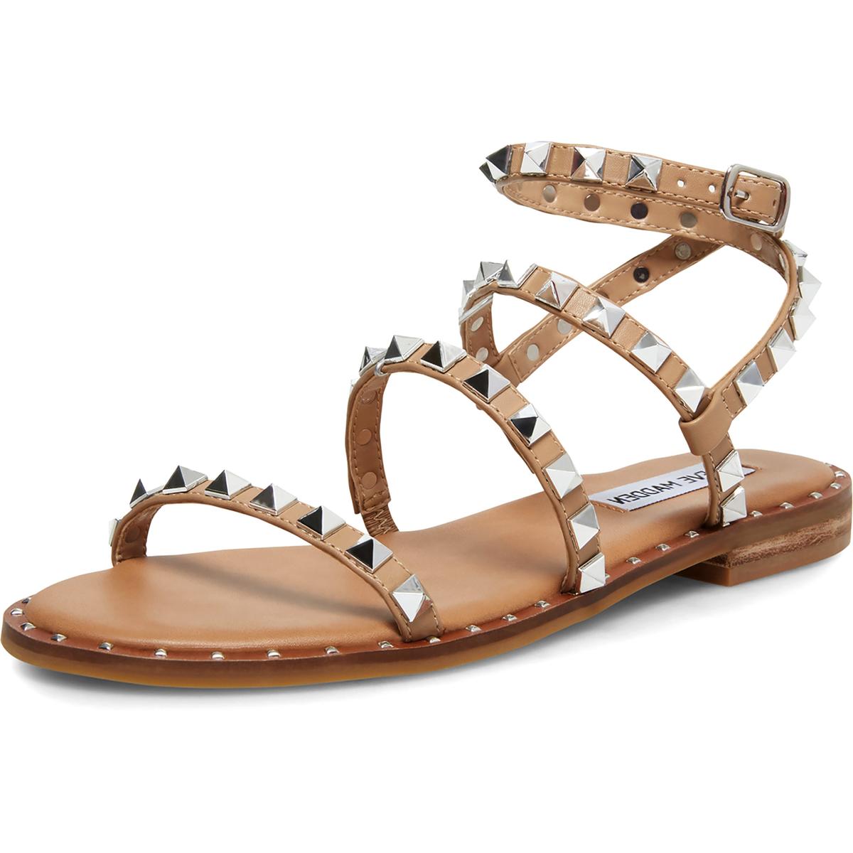 Steve Madden Womens Travel Tan Flat Sandals Shoes 6 Medium (B,M) BHFO ...