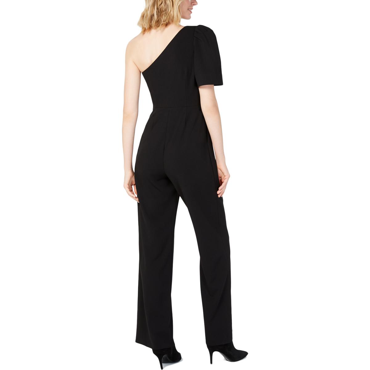 Calvin Klein Womens Black One Shoulder Crepe Formal Jumpsuit 12 BHFO ...
