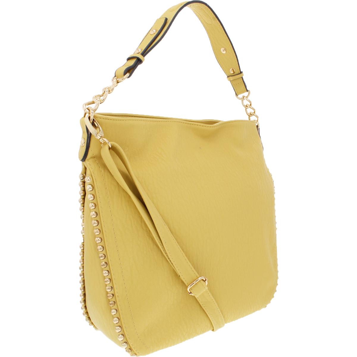 Jessica Simpson Womens Camile Yellow Studded Hobo Handbag Purse Large ...