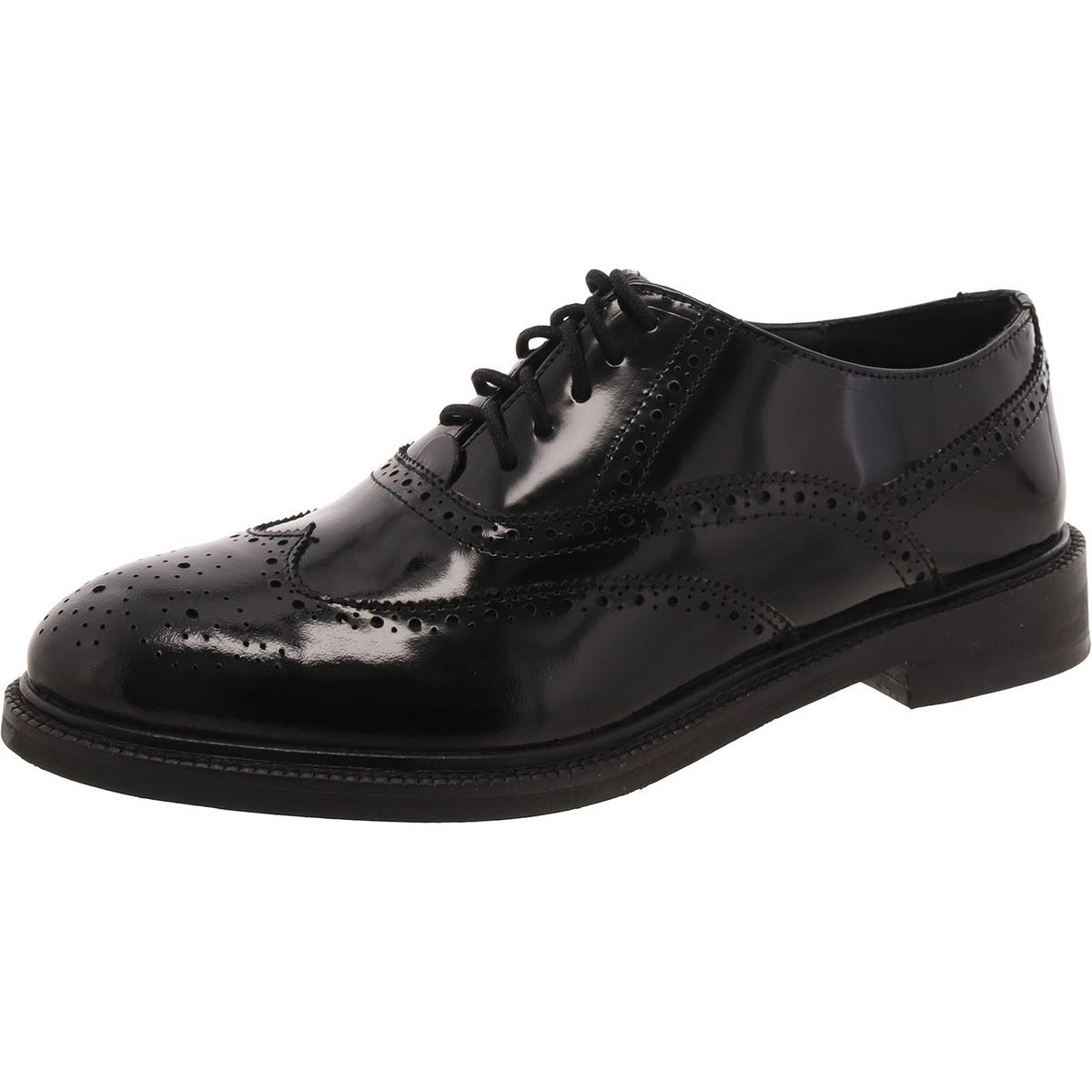 Jeffrey Campbell Womens Black Patent Brouge Oxfords 8 Medium (B,M) BHFO 3861