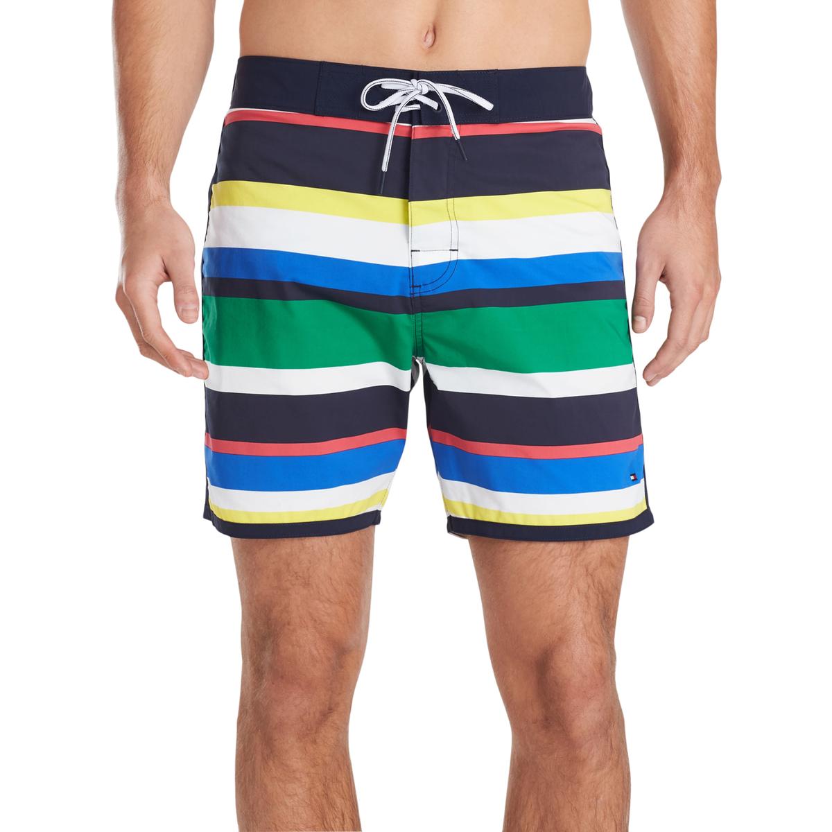 Tommy Hilfiger Mens Walton Navy Stripe Beachwear Swim Trunks XL BHFO ...