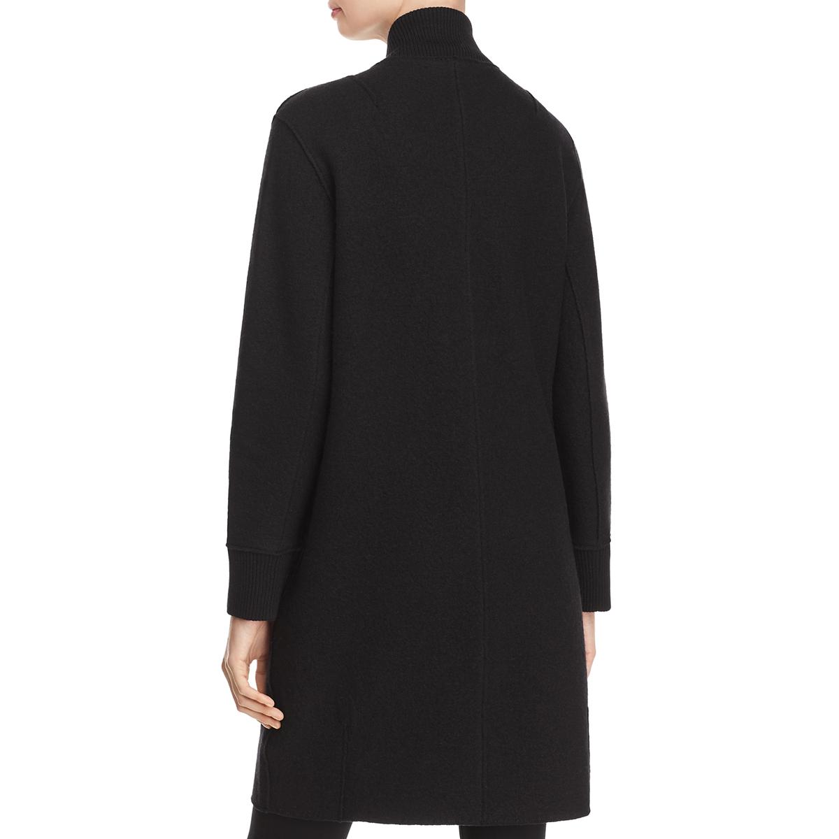 Eileen Fisher Womens Black Winter Long Warm Wool Coat Outerwear S BHFO ...