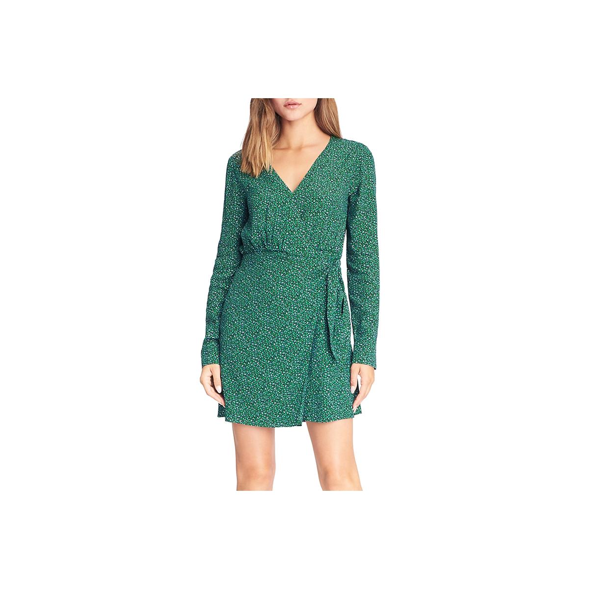 green animal print dress