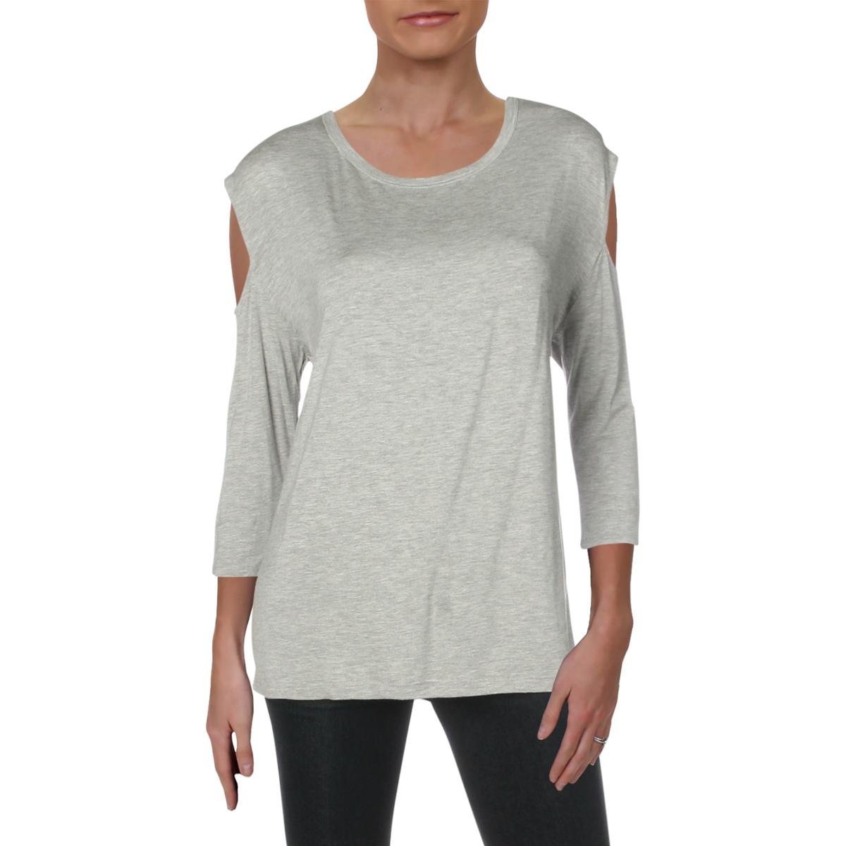 Alison Andrews Womens Scoop Neck Cold Shoulder Tee T-Shirt Top BHFO 0043