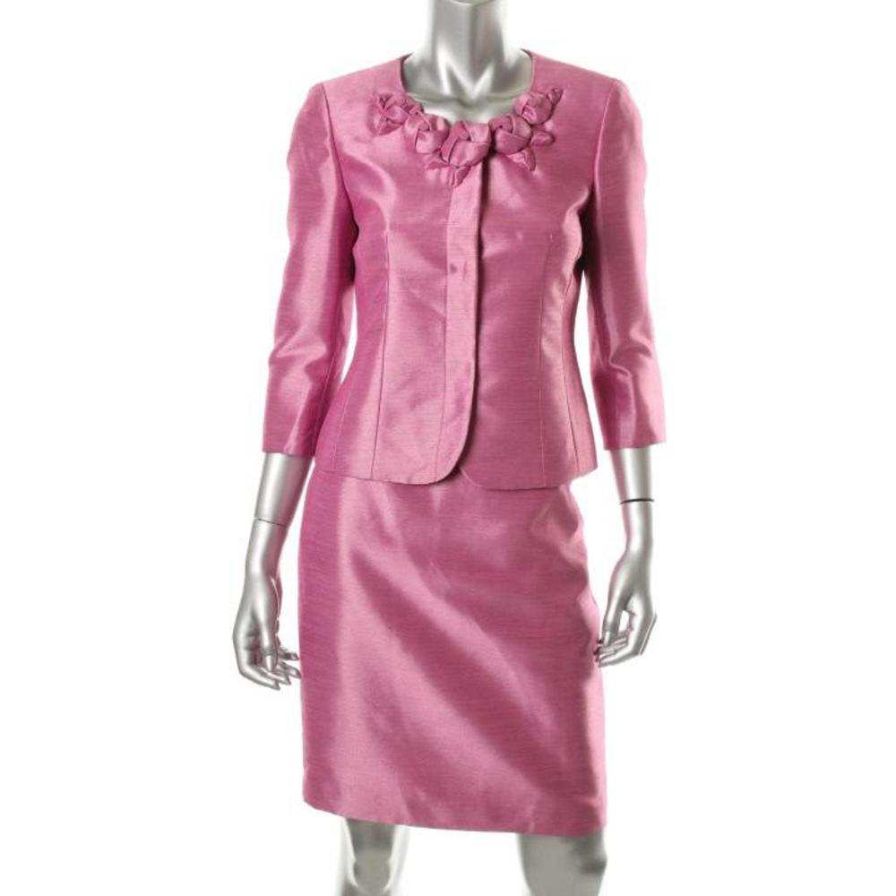 Kasper NEW Pink Shimmer Rosette Skirt Suit Petites 16P BHFO | eBay