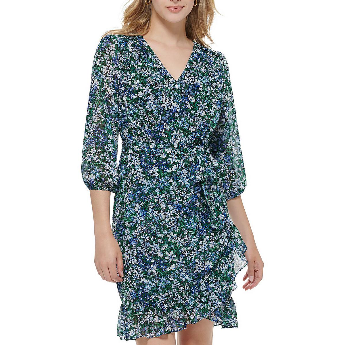 Karl lagerfeld sale floral wrap dress