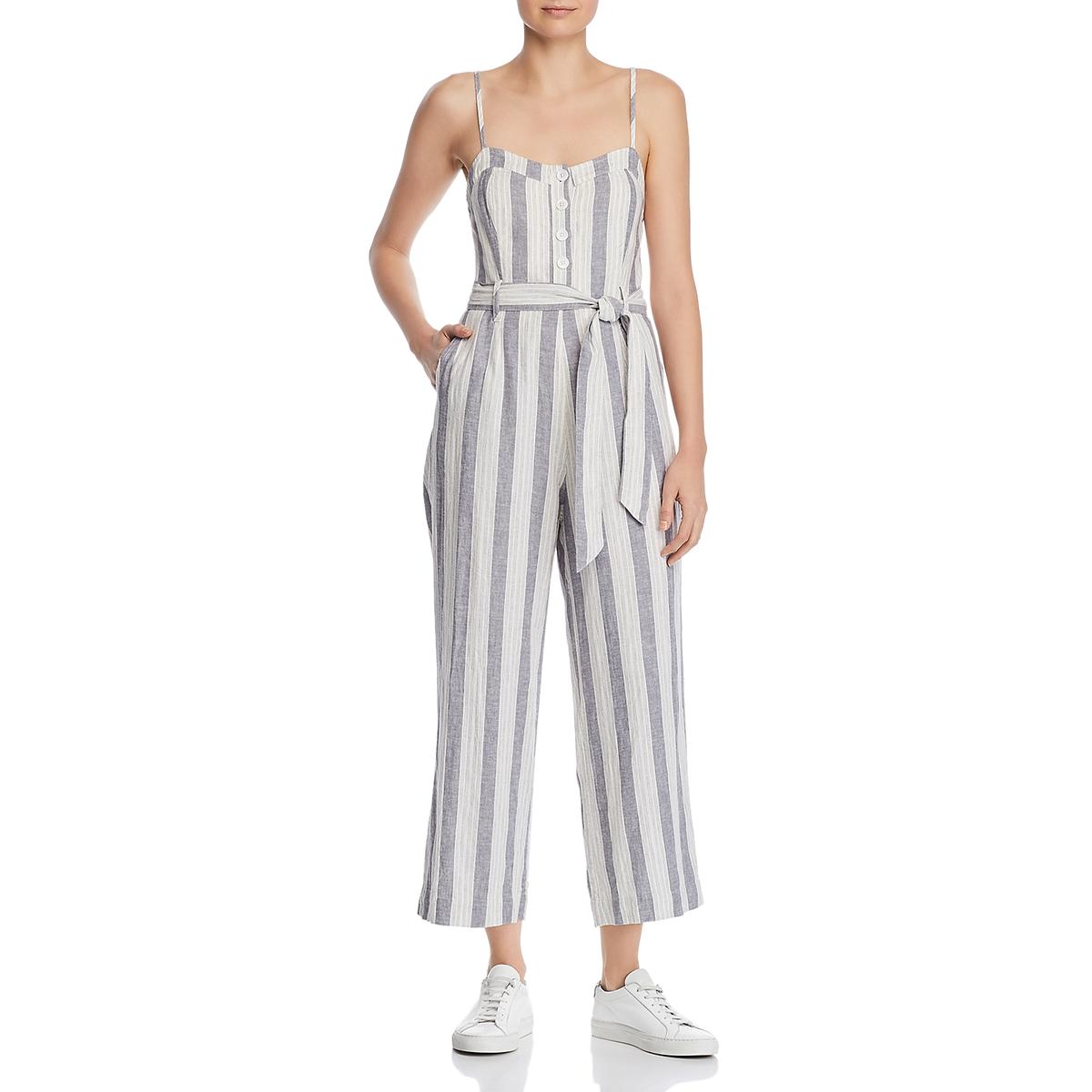 Rails Womens Harper Gray Linen Striped Sleeveless Jumpsuit L BHFO 1923 ...