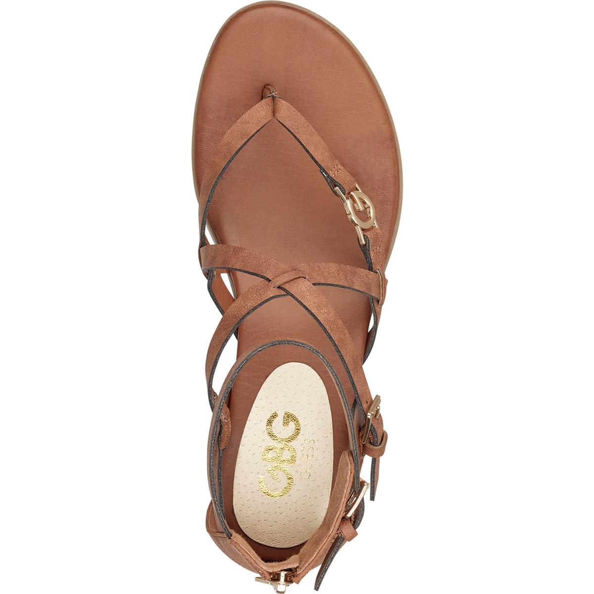 GBG Los Angeles Womens Brown Caged Flat Sandals Shoes 9 Medium (B,M