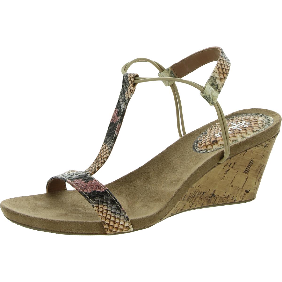 Style & Co. Womens Mulan T-Strap Open Toe Wedge Sandals Shoes BHFO 7957