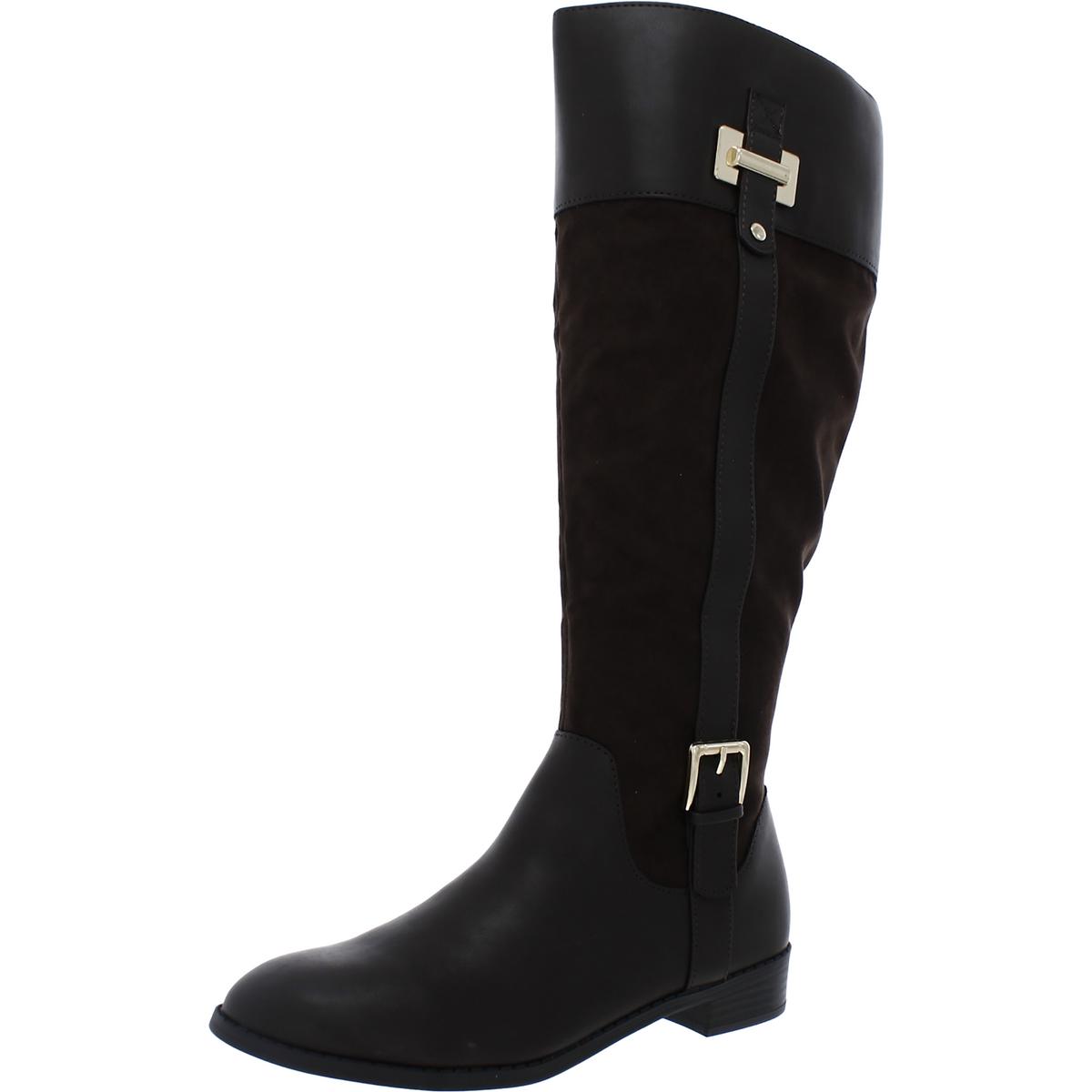 Karen Scott Womens Deliee 2 Faux Suede Round Toe Riding Boots Heels BHFO  0517