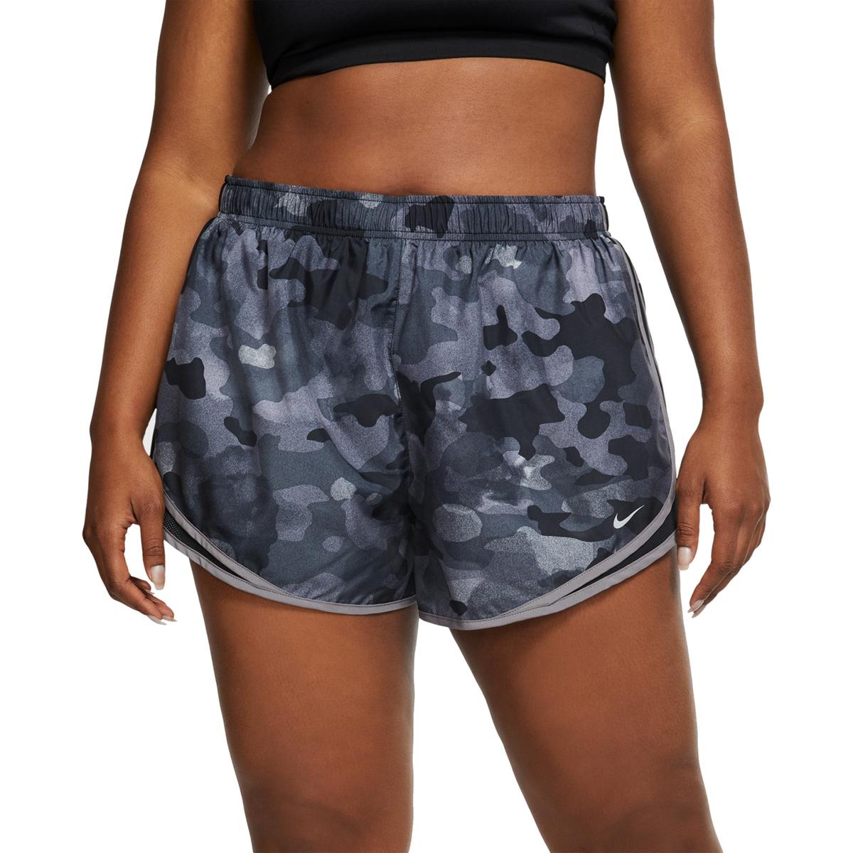 Nike Womens Gray Camouflage Running Workout Shorts Athletic Plus 2X ...