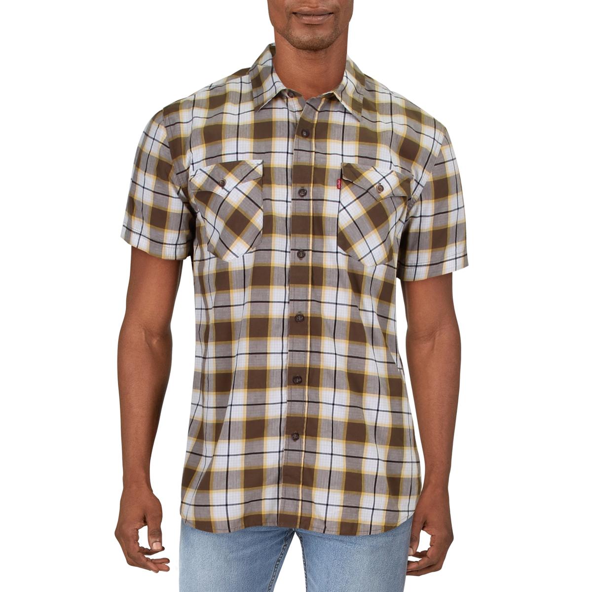 levi's button down shirt short sleeve