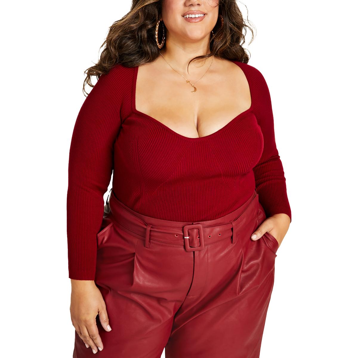 Nina Parker Womens Ribbed Rayon Pullover Sweater Plus BHFO 5885 - Picture 2 of 4