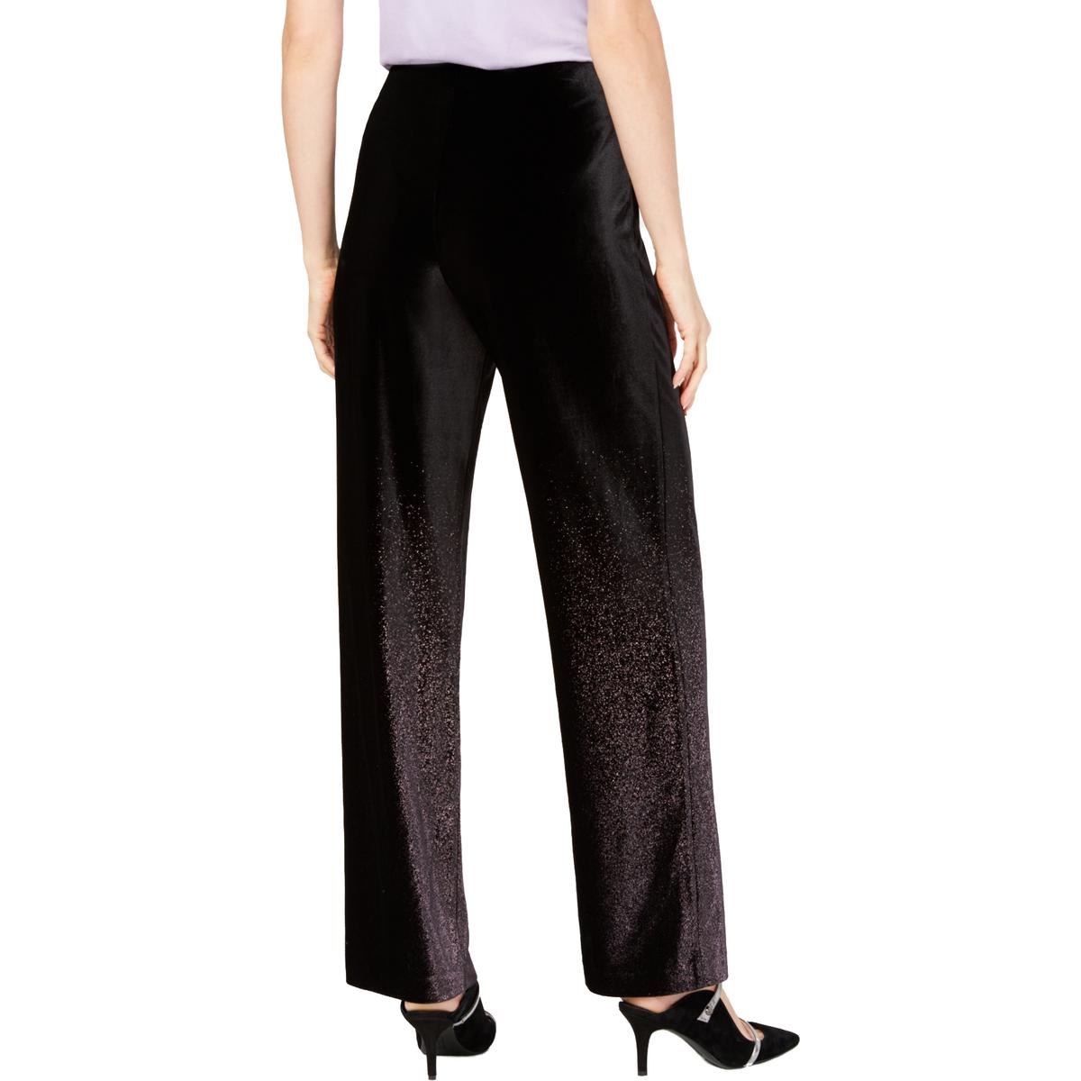 Alfani Womens Black Velvet Foil Pull On Wide Leg Pants XL BHFO 2764 | eBay
