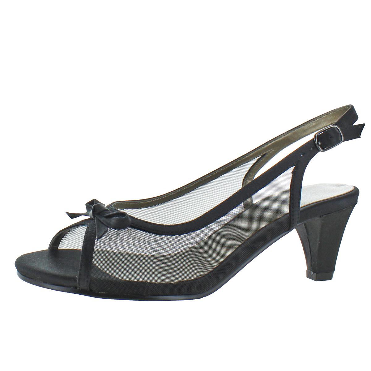 David Tate Womens Prom Black Slingback Heels Shoes 9 Narrow (AA,N) BHFO ...