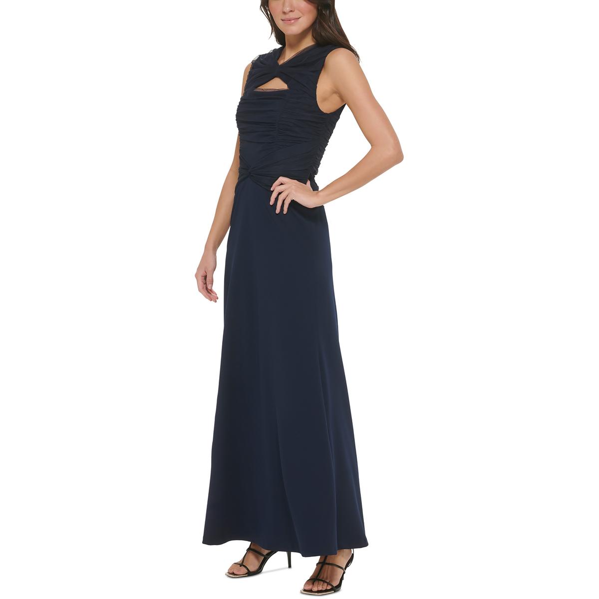 Женское вечернее платье из тюля темно-синего цвета DKNY, 4 BHFO 8623