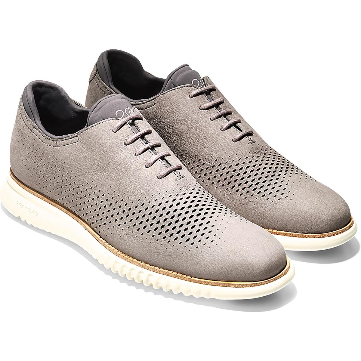Cole Haan Mens 2 Zerogrand Gray Leather Oxfords Shoes 11 Medium (D ...