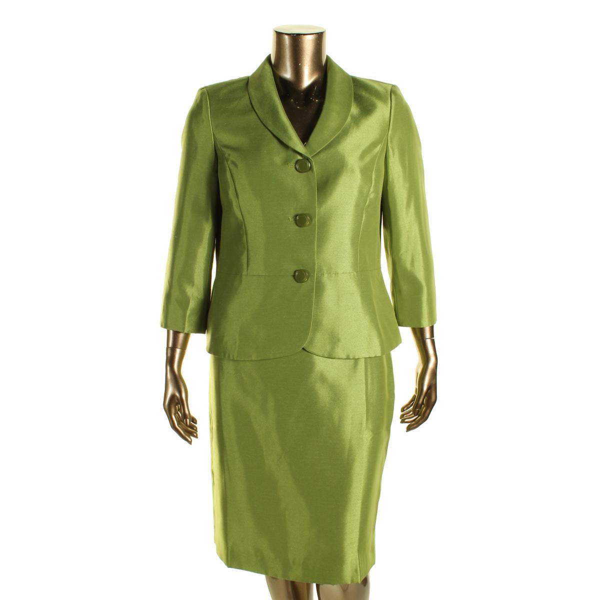 Le Suit 6846 Womens Torino Shimmer 2Pc Peplum Blazer Skirt Suit BHFO | eBay
