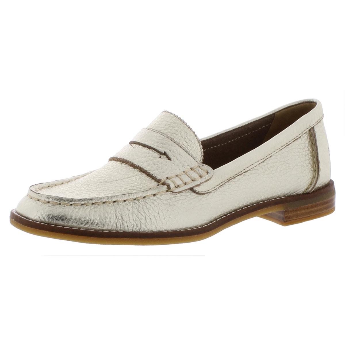 Sperry Womens Seaport Gold Penny Loafers Shoes 9.5 Medium (B,M) BHFO ...