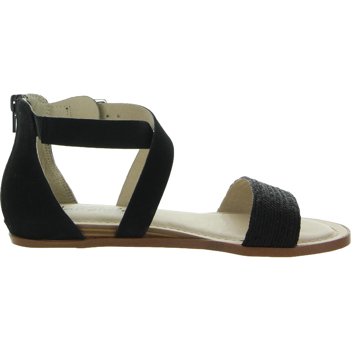 LifeStride Womens Riley Buckle Ankle Strap Flat Sandals Shoes BHFO