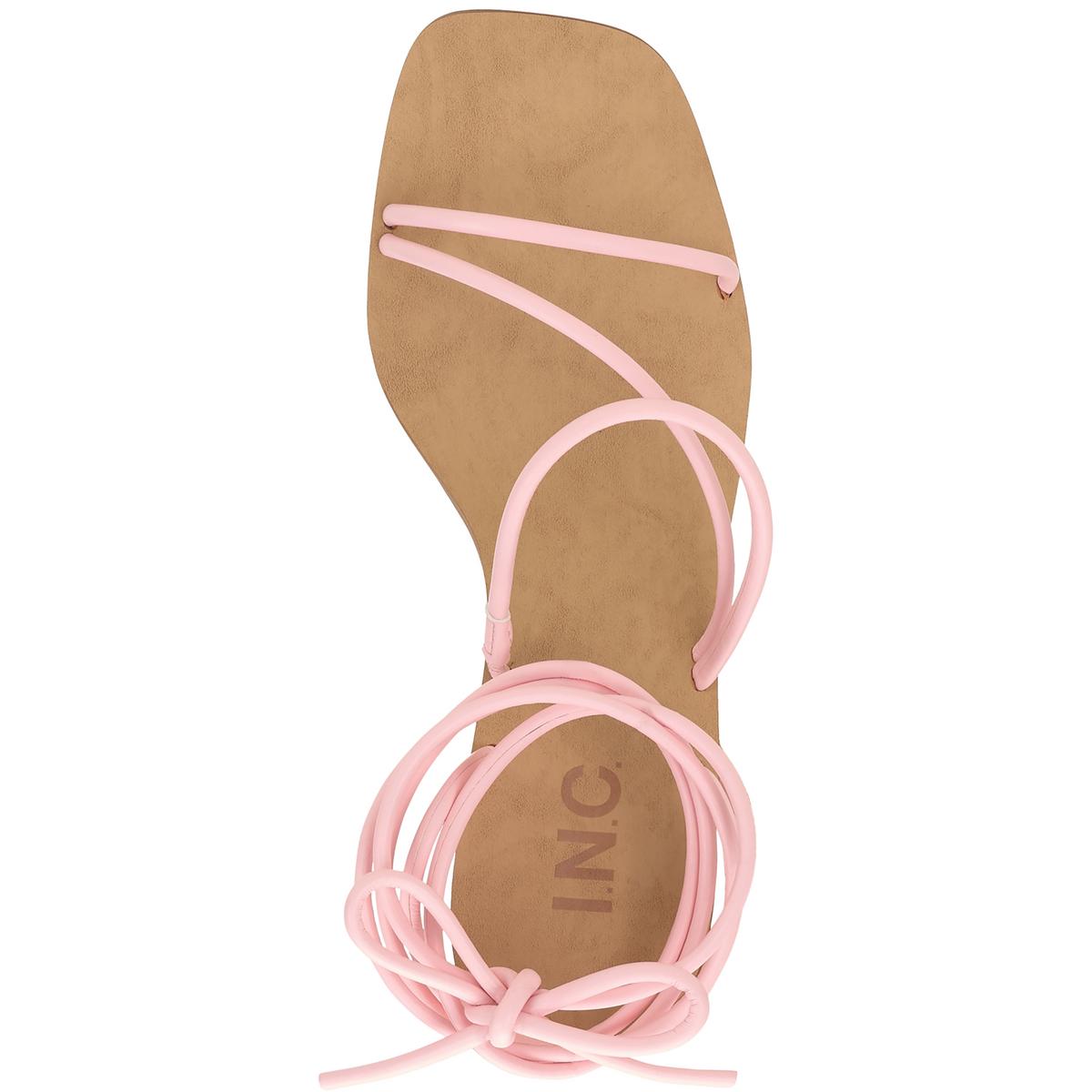 INC Womens Chedel Faux Leather Square Toe Lace-Up Heels Shoes BHFO 7967 - Picture 9 of 9