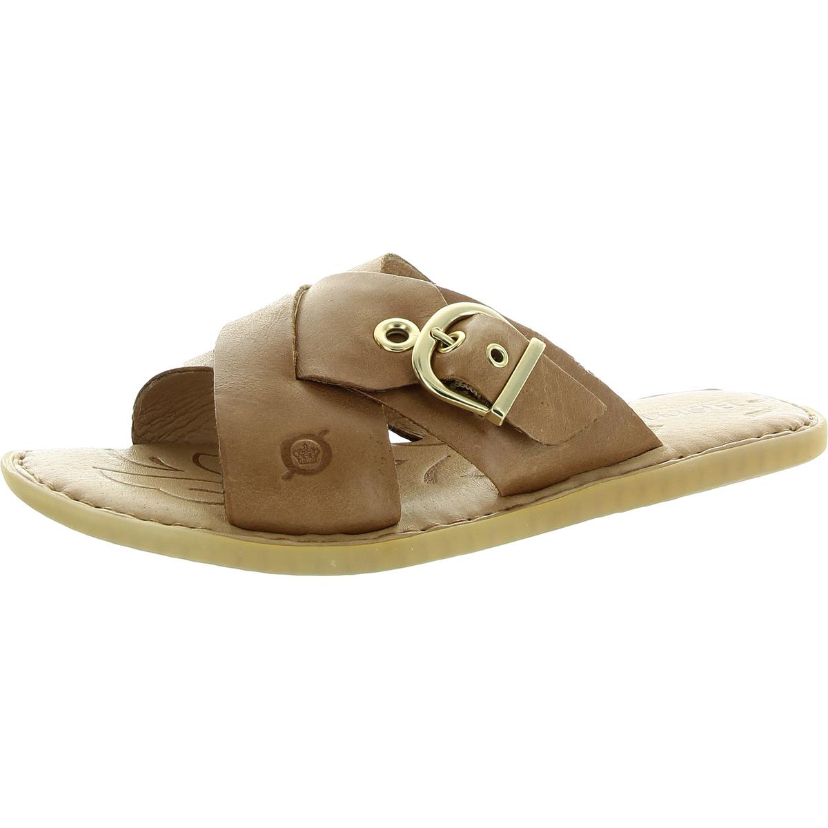 Born Womens Marina Buckle Leather Flatform Sandals BHFO 7310 - Picture 7 of 12