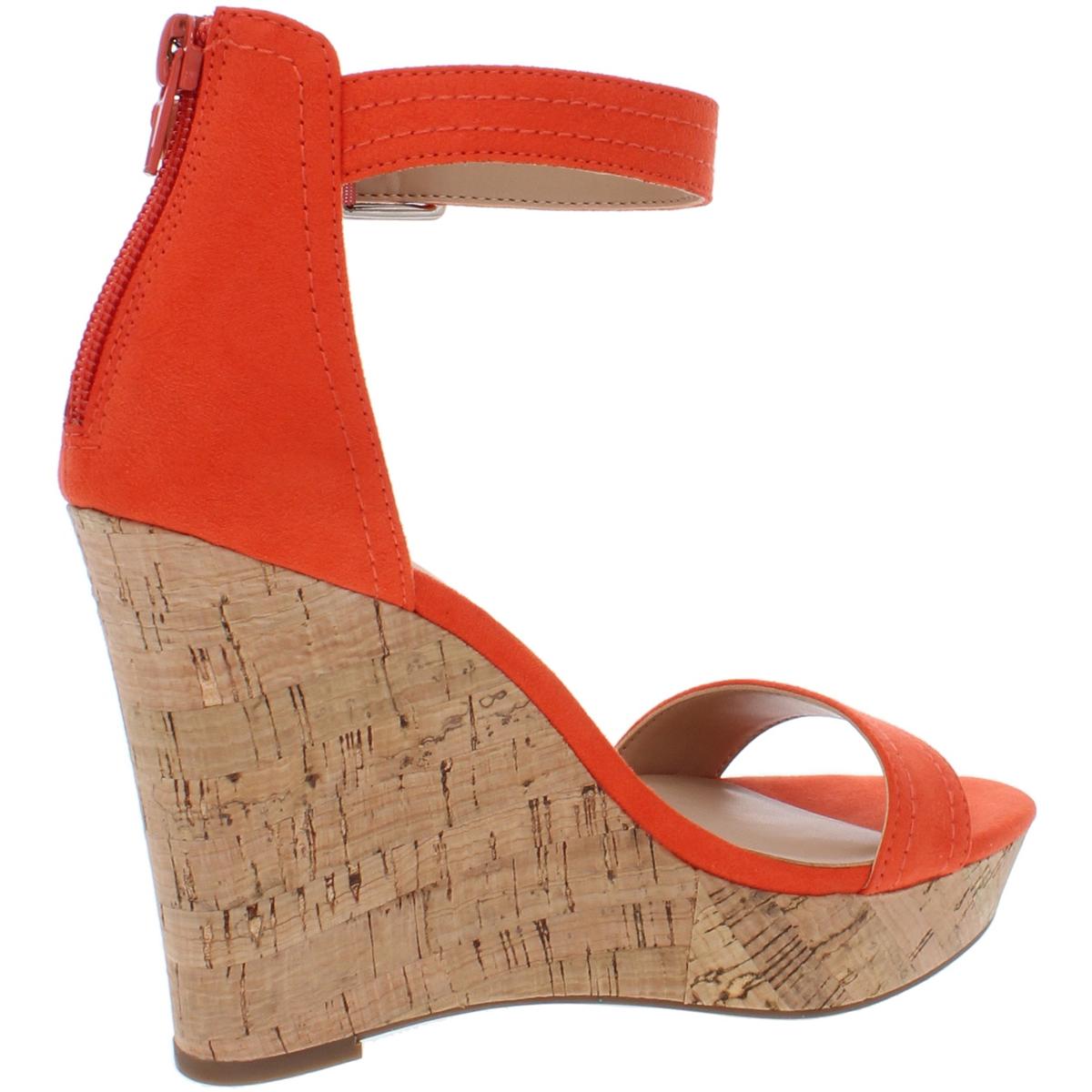 INC Womens Vidita Orange Cork Wedge Sandals Shoes 9.5 Medium (B,M) BHFO ...