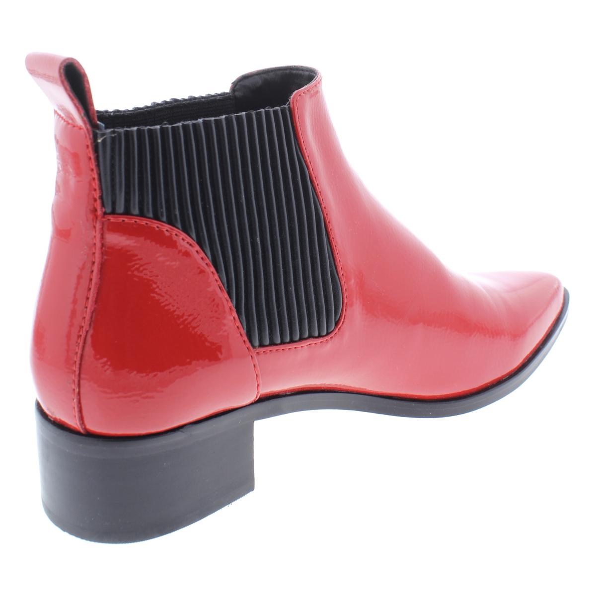 red patent bootie