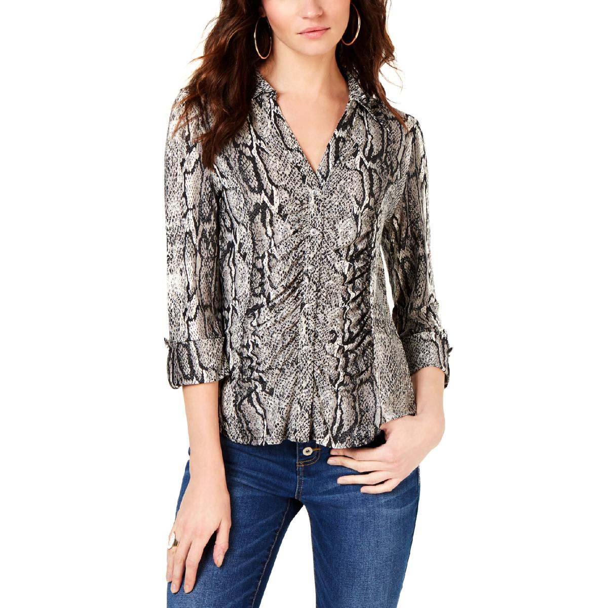 snake print blouses