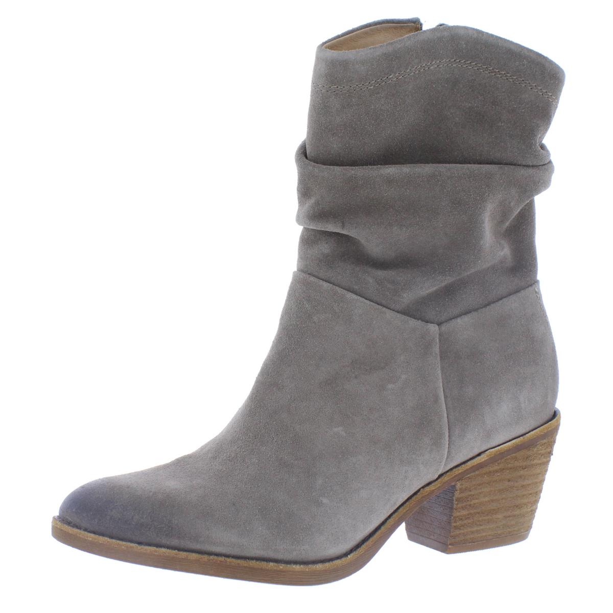 suede mid calf boots flat