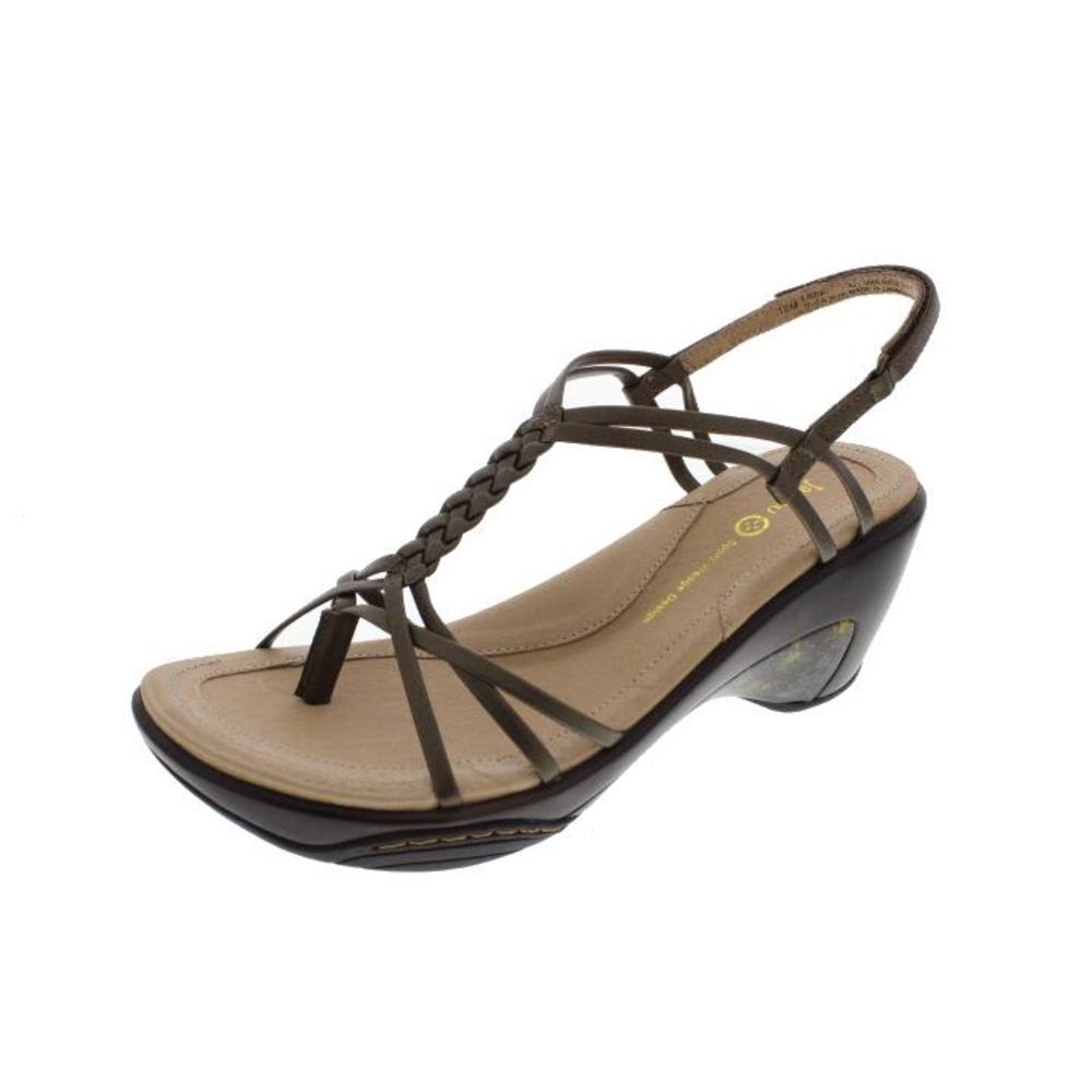Jambu NEW Linda Bronze Metallic Braided Wedges Thong Sandals Shoes 7 5 ...