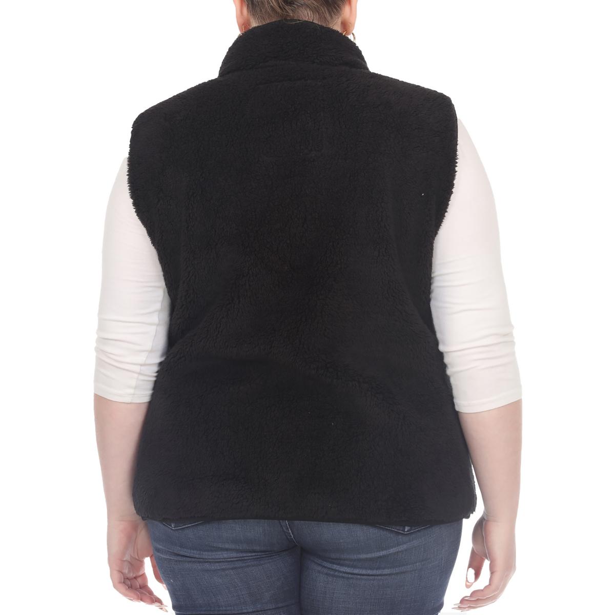 White Mark Womens Faux Fur Warm Cold Weather Outerwear Vest Plus BHFO 6459 - Picture 3 of 8