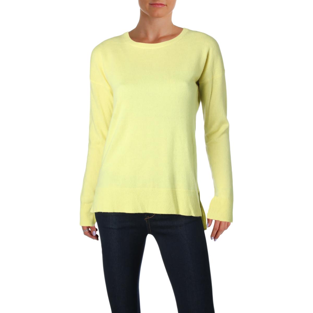 women's yellow crew neck sweater