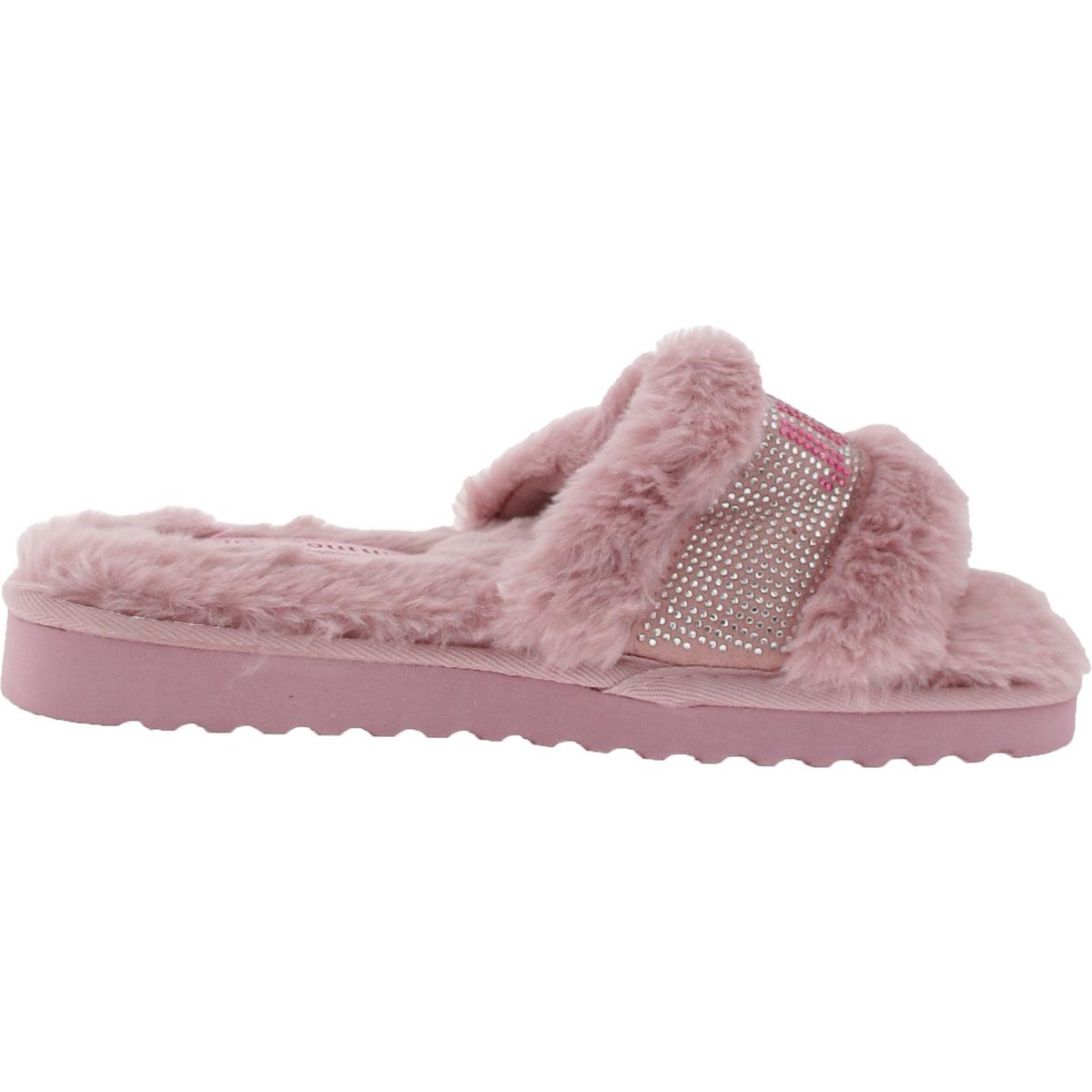 Juicy Couture Womens halo Embellished Faux Fur Slide Slippers BHFO 4273 - Picture 7 of 7
