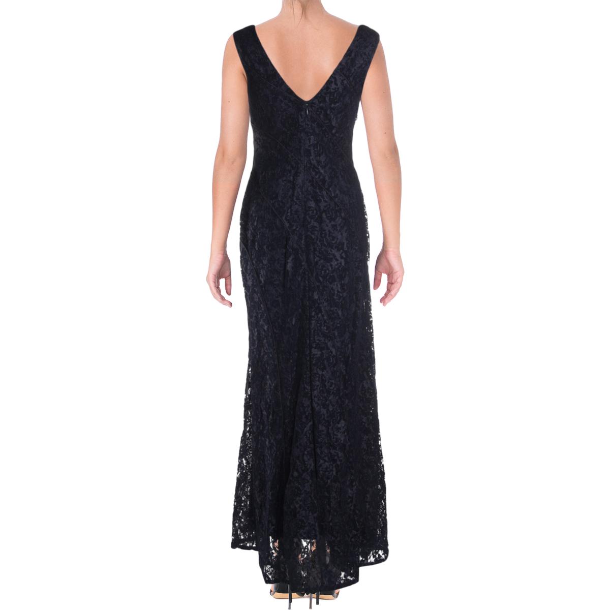 Aidan Mattox Womens Navy Lace Sleeveless Evening Dress Gown 0 BHFO 5257