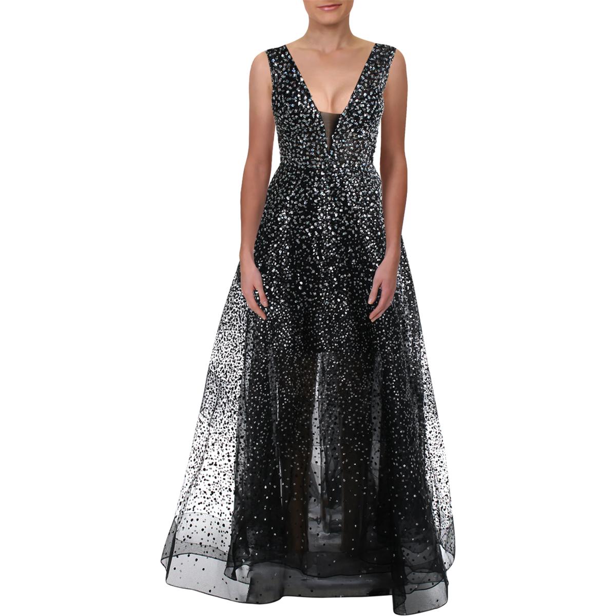 betsy and adam glitter print gown
