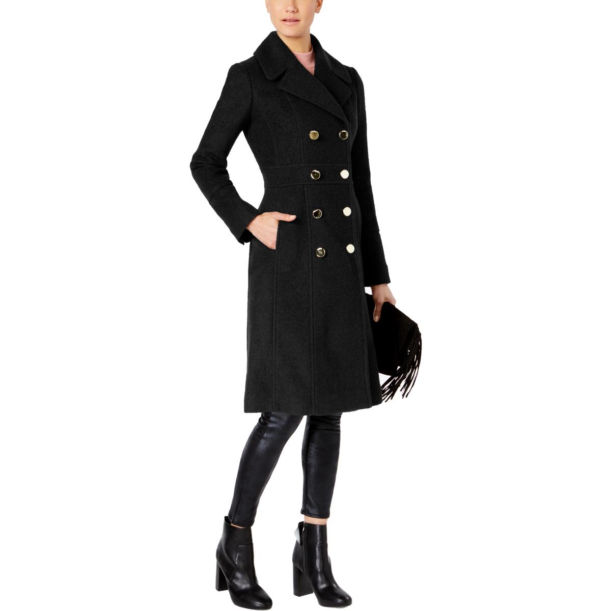 Guess Womens Black Wool Blend Winter Midi Coat Outerwear BHFO 0874 | eBay