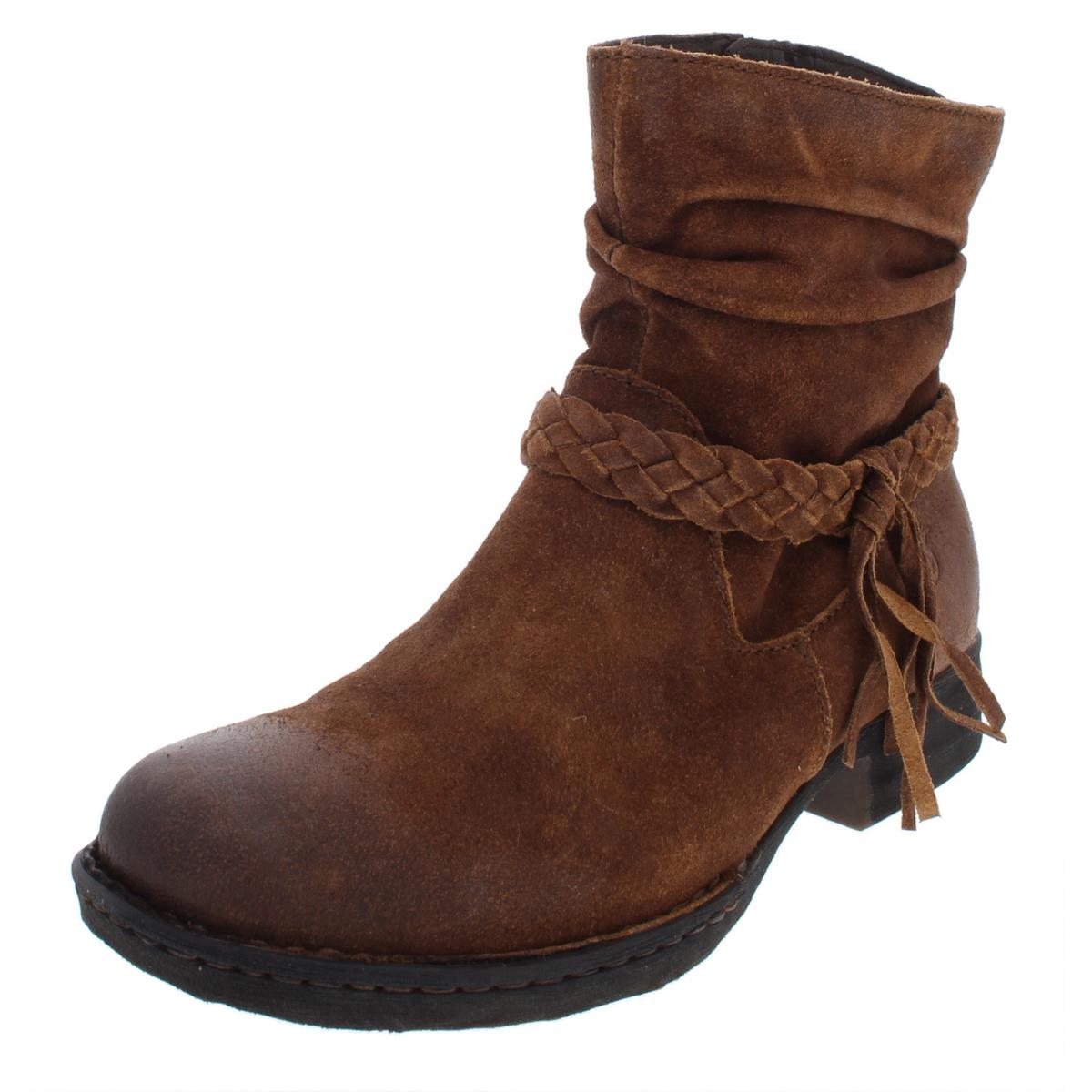 Born Womens Abernath Brown Suede Ankle Boots Shoes 6 Medium (B,M) BHFO ...