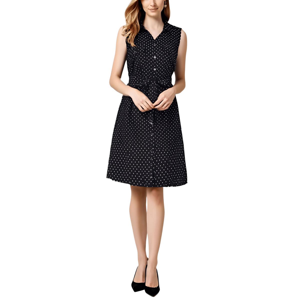 NY Collection Womens Printed Sleeveless Office Shirtdress Petites BHFO 3491 - Picture 2 of 2