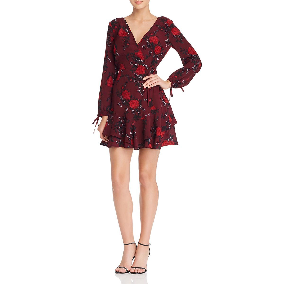 ruffle hem wrap dress