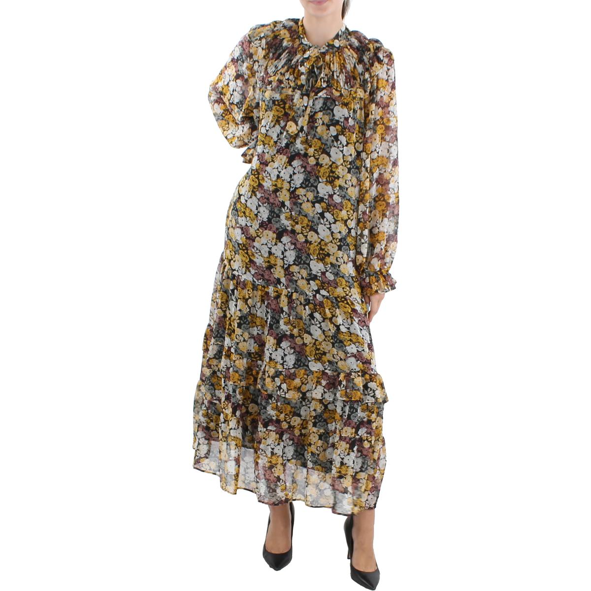 Женское коричневое длинное платье макси с цветочным принтом Mango Juliet 10 BHFO 4676
